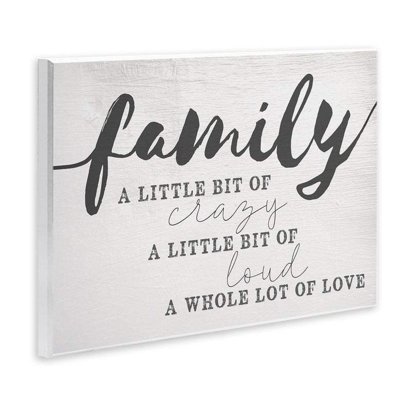 Stupell Industries Family Crazy Loud Love Inspirational Word Design Wall Plaque, Multi-Color 13 x 19 - Image 3